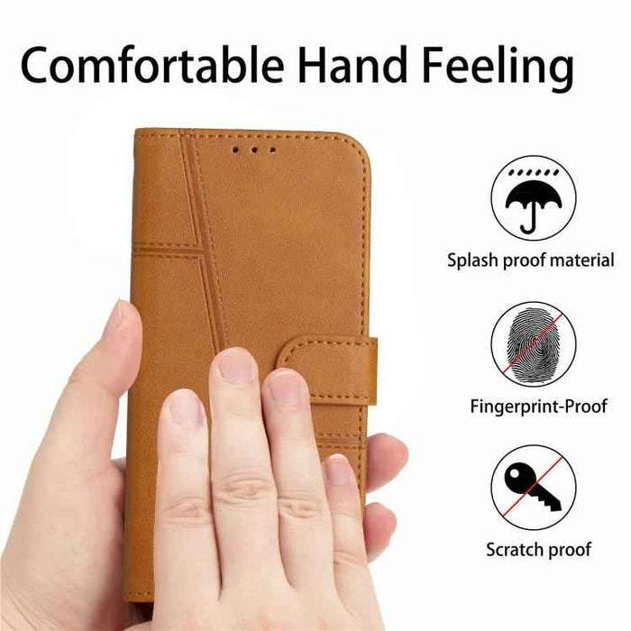 For iPhone 17 Stitching Calf Texture Buckle Leather Phone Case(Yellow)