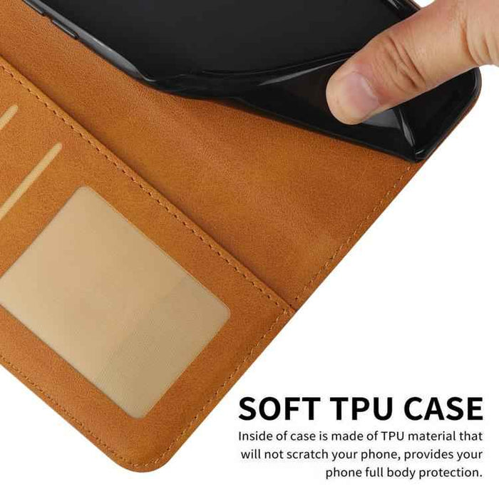 For iPhone 17 Stitching Calf Texture Buckle Leather Phone Case(Yellow)