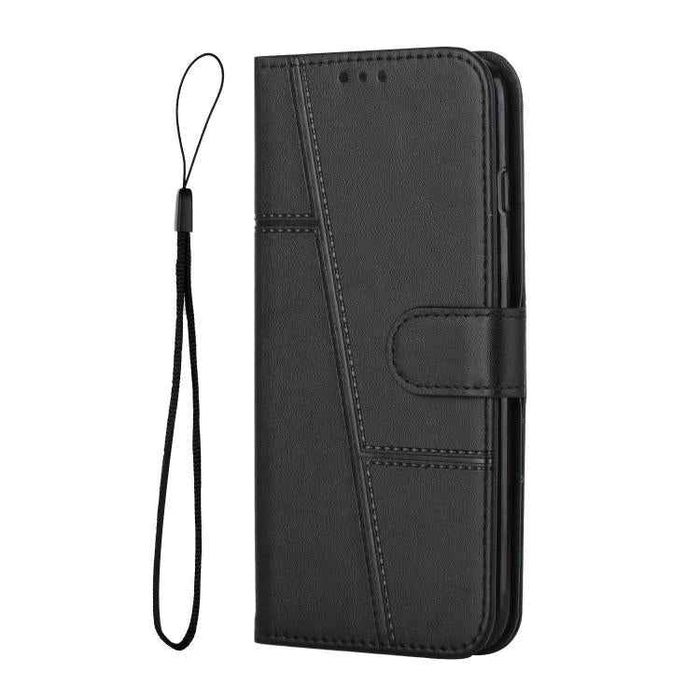 For iPhone 17 Air Stitching Calf Texture Buckle Leather Phone Case(Black)