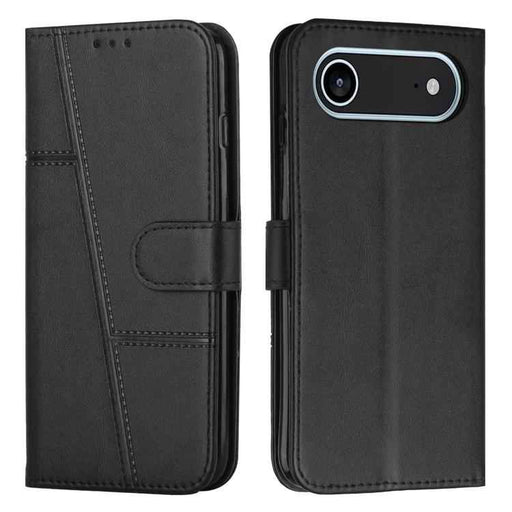 For iPhone 17 Air Stitching Calf Texture Buckle Leather Phone Case(Black)
