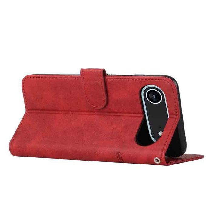 For iPhone 17 Air Stitching Calf Texture Buckle Leather Phone Case(Red)