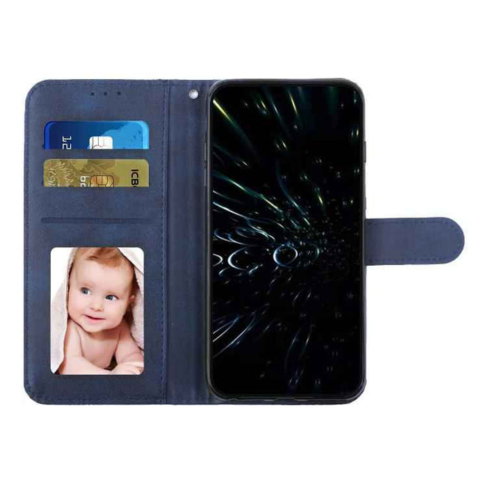 For iPhone 17 Air Stitching Calf Texture Buckle Leather Phone Case(Blue)