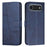For iPhone 17 Air Stitching Calf Texture Buckle Leather Phone Case(Blue)