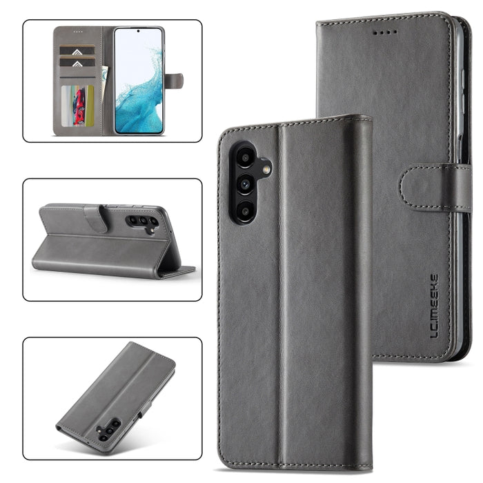 LC.IMEEKE Calf Texture Leather Phone Case, For Samsung Galaxy S23 FE 5G, For Samsung Galaxy A55 5G, For Samsung Galaxy A05, For Samsung Galaxy A05S, For Samsung Galaxy A35 5G, For Samsung Galaxy S24 Ultra 5G, For Samsung Galaxy S24+ 5G                 ...
