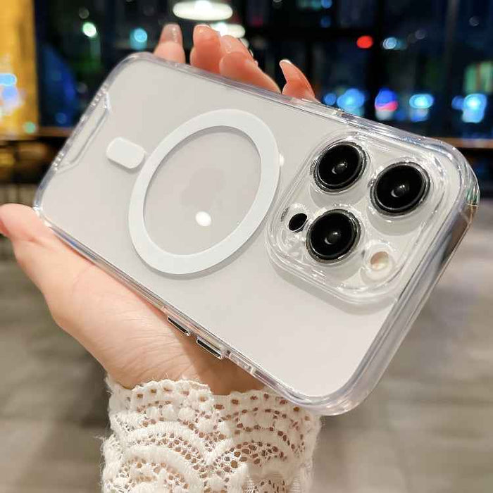 For iPhone 16 Plus Space MagSafe Acrylic Hybrid TPU Phone Case(Transparent)