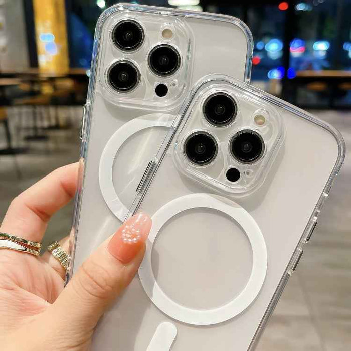 For iPhone 16 Space MagSafe Acrylic Hybrid TPU Phone Case(Transparent)