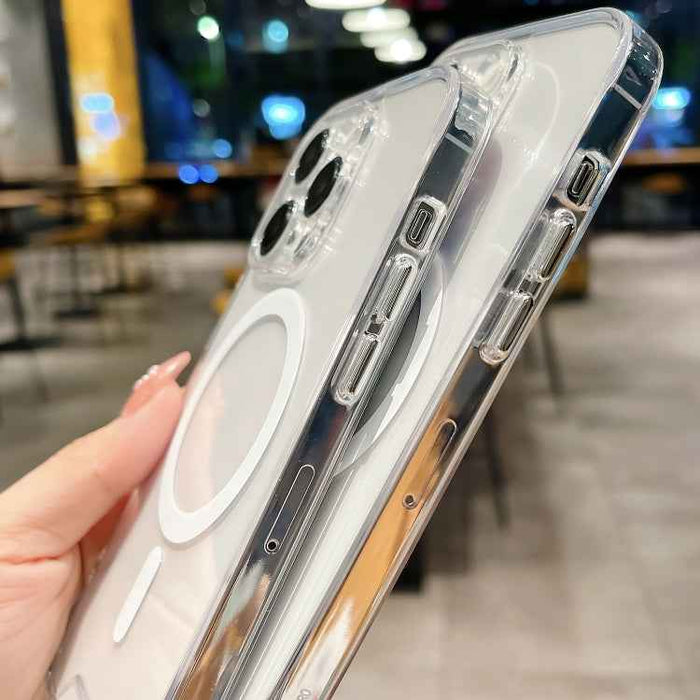 For iPhone 16 Plus Space MagSafe Acrylic Hybrid TPU Phone Case(Transparent)