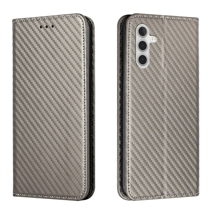 Carbon Fiber Texture Flip Holder Leather Phone Case, For Samsung Galaxy S24 Ultra 5G, For Samsung Galaxy S23 FE 5G, For Samsung Galaxy A55, For Samsung Galaxy A35, For Samsung Galaxy S24+ 5G, For Samsung Galaxy A32 4G, For Samsung Galaxy S24 5G��������...
