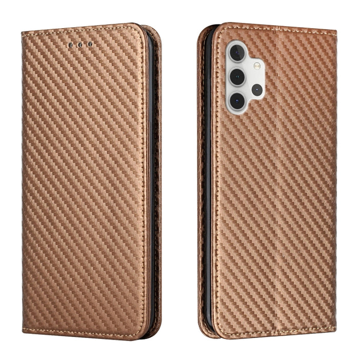 Carbon Fiber Texture Flip Holder Leather Phone Case, For Samsung Galaxy S24 Ultra 5G, For Samsung Galaxy S23 FE 5G, For Samsung Galaxy A55, For Samsung Galaxy A35, For Samsung Galaxy S24+ 5G, For Samsung Galaxy A32 4G, For Samsung Galaxy S24 5G��������...