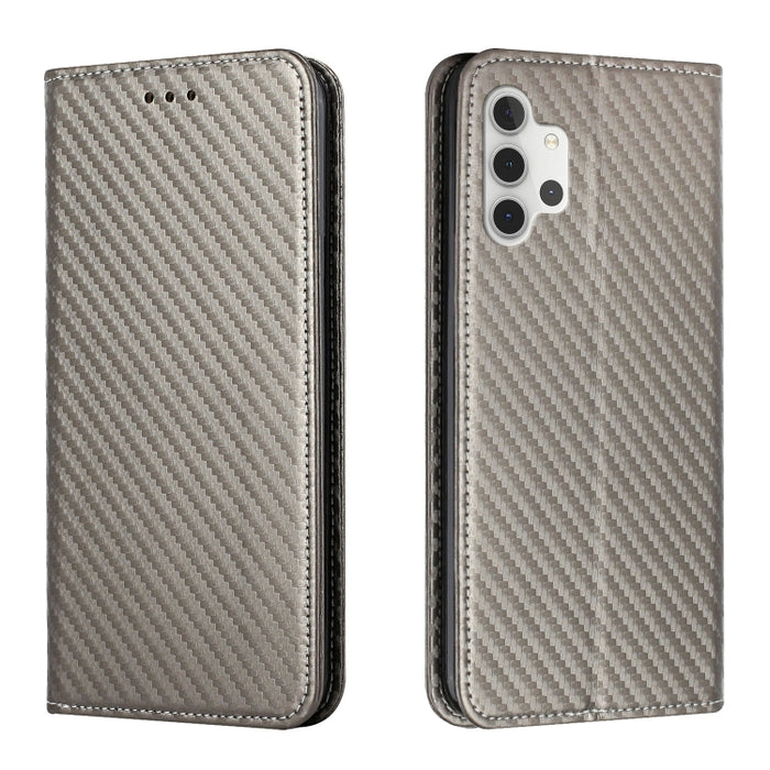 Carbon Fiber Texture Flip Holder Leather Phone Case, For Samsung Galaxy S24 Ultra 5G, For Samsung Galaxy S23 FE 5G, For Samsung Galaxy A55, For Samsung Galaxy A35, For Samsung Galaxy S24+ 5G, For Samsung Galaxy A32 4G, For Samsung Galaxy S24 5G��������...