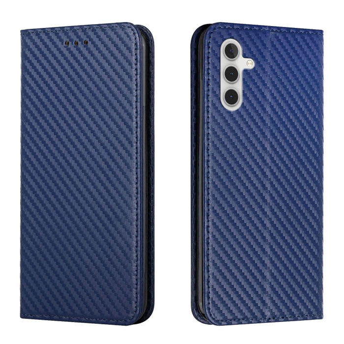 Carbon Fiber Texture Flip Holder Leather Phone Case, For Samsung Galaxy S24 Ultra 5G, For Samsung Galaxy S23 FE 5G, For Samsung Galaxy A55, For Samsung Galaxy A35, For Samsung Galaxy S24+ 5G, For Samsung Galaxy A32 4G, For Samsung Galaxy S24 5G��������...