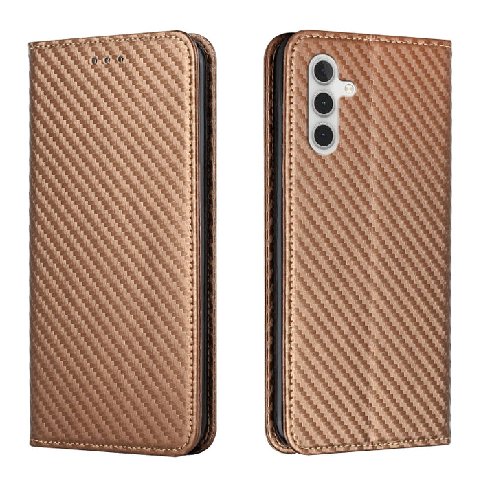 Carbon Fiber Texture Flip Holder Leather Phone Case, For Samsung Galaxy S24 Ultra 5G, For Samsung Galaxy S23 FE 5G, For Samsung Galaxy A55, For Samsung Galaxy A35, For Samsung Galaxy S24+ 5G, For Samsung Galaxy A32 4G, For Samsung Galaxy S24 5G��������...