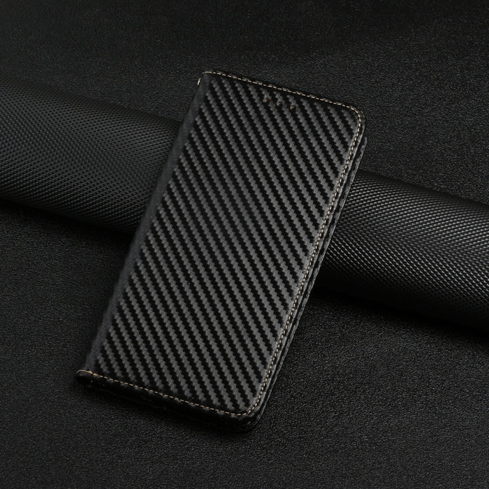 Carbon Fiber Texture Flip Holder Leather Phone Case, For Samsung Galaxy S24 Ultra 5G, For Samsung Galaxy S23 FE 5G, For Samsung Galaxy A55, For Samsung Galaxy A35, For Samsung Galaxy S24+ 5G, For Samsung Galaxy A32 4G, For Samsung Galaxy S24 5G        ...