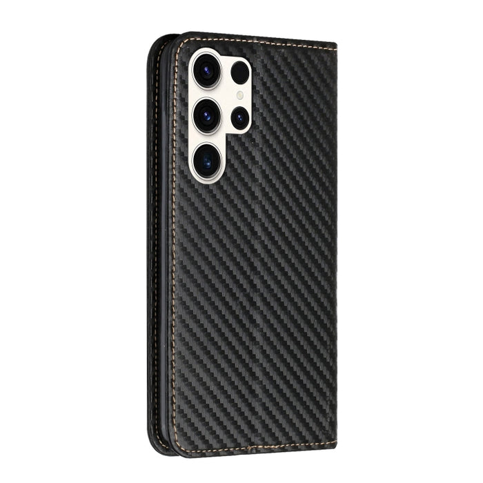 Carbon Fiber Texture Flip Holder Leather Phone Case, For Samsung Galaxy S24 Ultra 5G, For Samsung Galaxy S23 FE 5G, For Samsung Galaxy A55, For Samsung Galaxy A35, For Samsung Galaxy S24+ 5G, For Samsung Galaxy A32 4G, For Samsung Galaxy S24 5G��������...