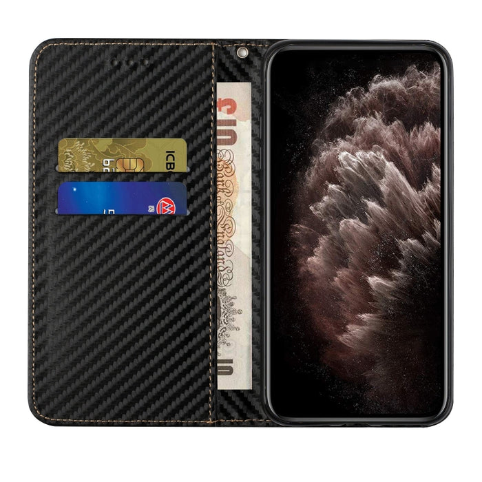 Carbon Fiber Texture Flip Holder Leather Phone Case, For Samsung Galaxy S24 Ultra 5G, For Samsung Galaxy S23 FE 5G, For Samsung Galaxy A55, For Samsung Galaxy A35, For Samsung Galaxy S24+ 5G, For Samsung Galaxy A32 4G, For Samsung Galaxy S24 5G        ...