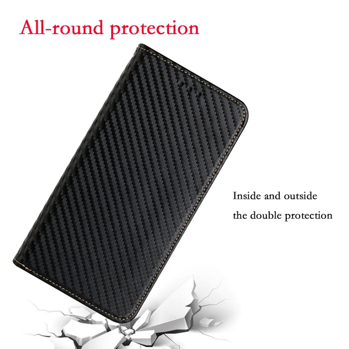 Carbon Fiber Texture Flip Holder Leather Phone Case, For Samsung Galaxy S24 Ultra 5G, For Samsung Galaxy S23 FE 5G, For Samsung Galaxy A55, For Samsung Galaxy A35, For Samsung Galaxy S24+ 5G, For Samsung Galaxy A32 4G, For Samsung Galaxy S24 5G��������...