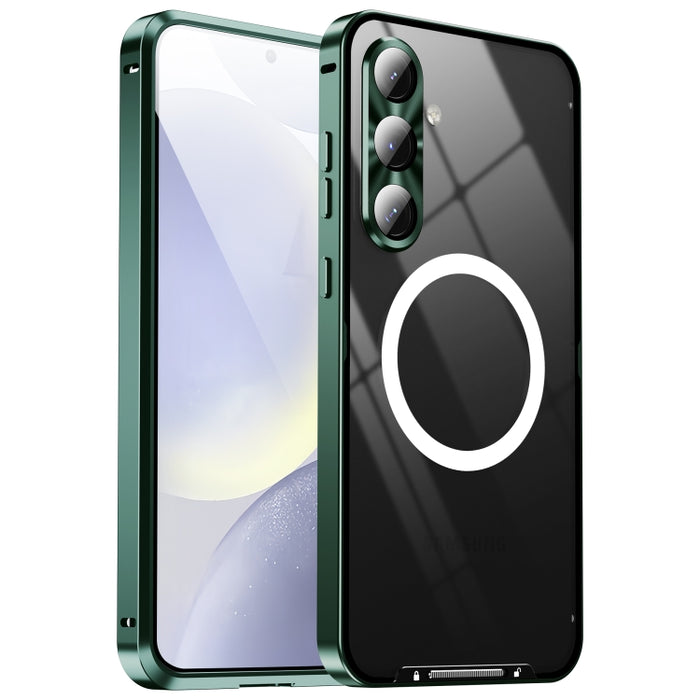 MagSafe Magnetic Frosted Metal Phone Case, For Samsung Galaxy S25 5G, For Samsung Galaxy S25+ 5G, For Samsung Galaxy S25 Ultra 5G, For Samsung Galaxy S24 FE 5G, For Samsung Galaxy S24 Ultra 5G, For Samsung Galaxy S24+ 5G, For Samsung Galaxy S24 5G�����...