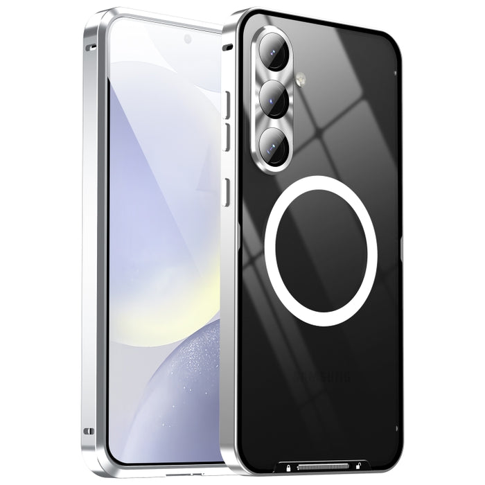 MagSafe Magnetic Frosted Metal Phone Case, For Samsung Galaxy S25 5G, For Samsung Galaxy S25+ 5G, For Samsung Galaxy S25 Ultra 5G, For Samsung Galaxy S24 FE 5G, For Samsung Galaxy S24 Ultra 5G, For Samsung Galaxy S24+ 5G, For Samsung Galaxy S24 5G�����...