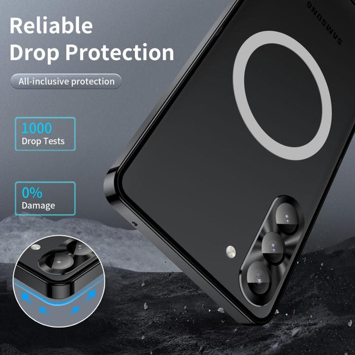 MagSafe Magnetic Frosted Metal Phone Case, For Samsung Galaxy S25 5G, For Samsung Galaxy S25+ 5G, For Samsung Galaxy S25 Ultra 5G, For Samsung Galaxy S24 FE 5G, For Samsung Galaxy S24 Ultra 5G, For Samsung Galaxy S24+ 5G, For Samsung Galaxy S24 5G�����...