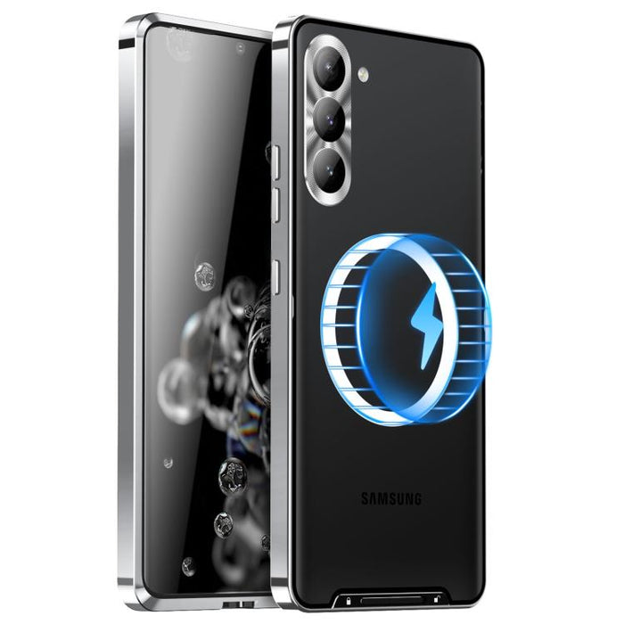 MagSafe Magnetic Frosted Metal Phone Case, For Samsung Galaxy S25 5G, For Samsung Galaxy S25+ 5G, For Samsung Galaxy S25 Ultra 5G, For Samsung Galaxy S24 FE 5G, For Samsung Galaxy S24 Ultra 5G, For Samsung Galaxy S24+ 5G, For Samsung Galaxy S24 5G�����...