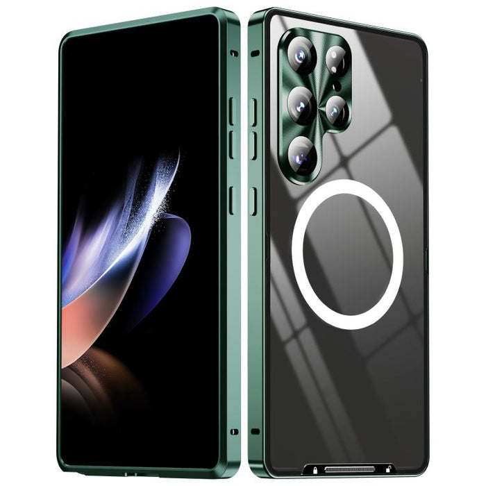 MagSafe Magnetic Frosted Metal Phone Case, For Samsung Galaxy S25 5G, For Samsung Galaxy S25+ 5G, For Samsung Galaxy S25 Ultra 5G, For Samsung Galaxy S24 FE 5G, For Samsung Galaxy S24 Ultra 5G, For Samsung Galaxy S24+ 5G, For Samsung Galaxy S24 5G�����...