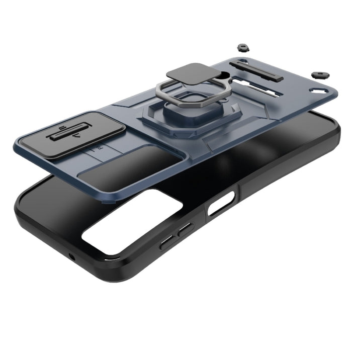 Sliding Camshield TPU + PC Shockproof Phone Case with Holder