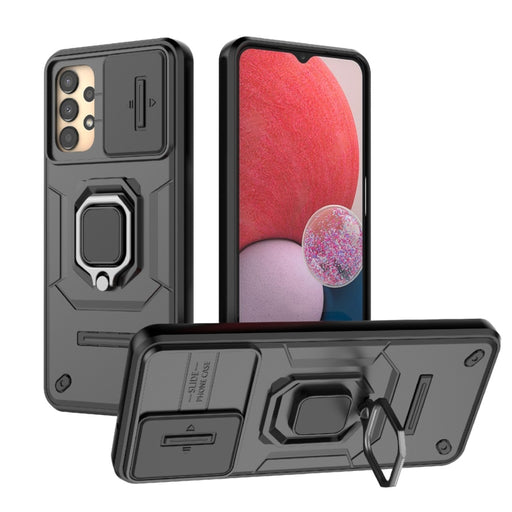 Sliding Camshield TPU + PC Shockproof Phone Case with Holder, For Samsung Galaxy A13 5G