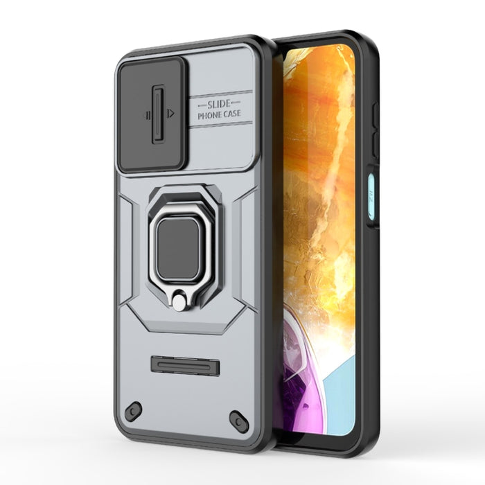Sliding Camshield TPU + PC Shockproof Phone Case with Holder