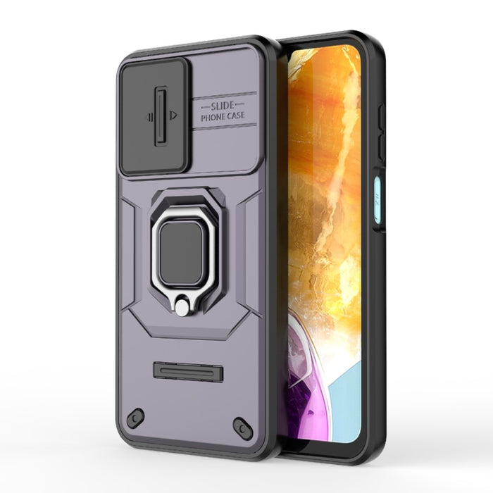 Sliding Camshield TPU + PC Shockproof Phone Case with Holder