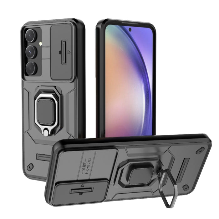 Sliding Camshield TPU + PC Shockproof Phone Case with Holder