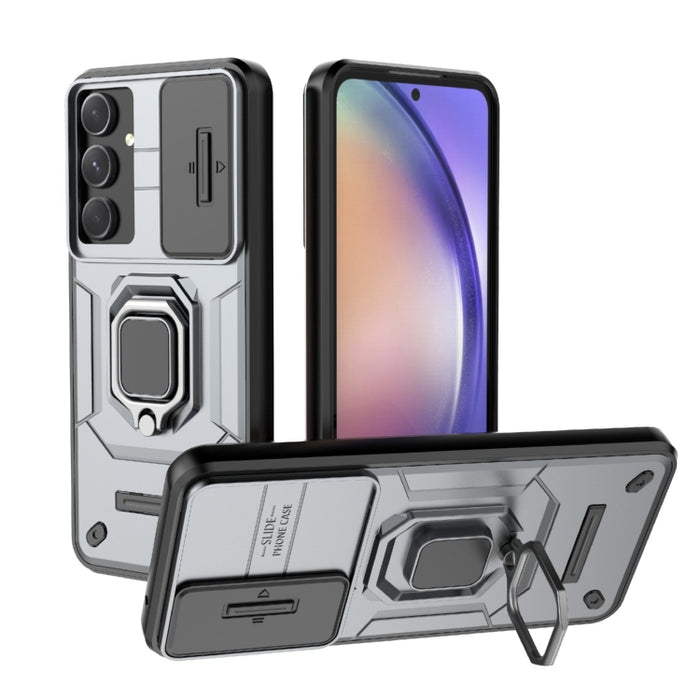 Sliding Camshield TPU + PC Shockproof Phone Case with Holder