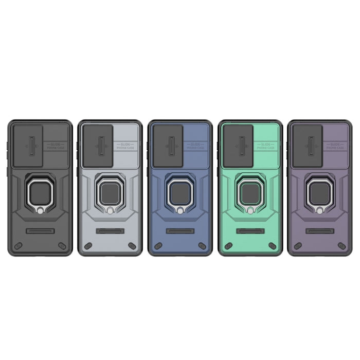 Sliding Camshield TPU + PC Shockproof Phone Case with Holder