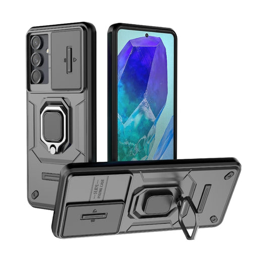 Sliding Camshield TPU + PC Shockproof Phone Case with Holder, For Samsung Galaxy M55 5G, For Samsung Galaxy M15 5G, For Samsung Galaxy A15 5G, For Samsung Galaxy A55 5G, For Samsung Galaxy A35 5G, For Samsung Galaxy S24 Ultra 5G������������������������...