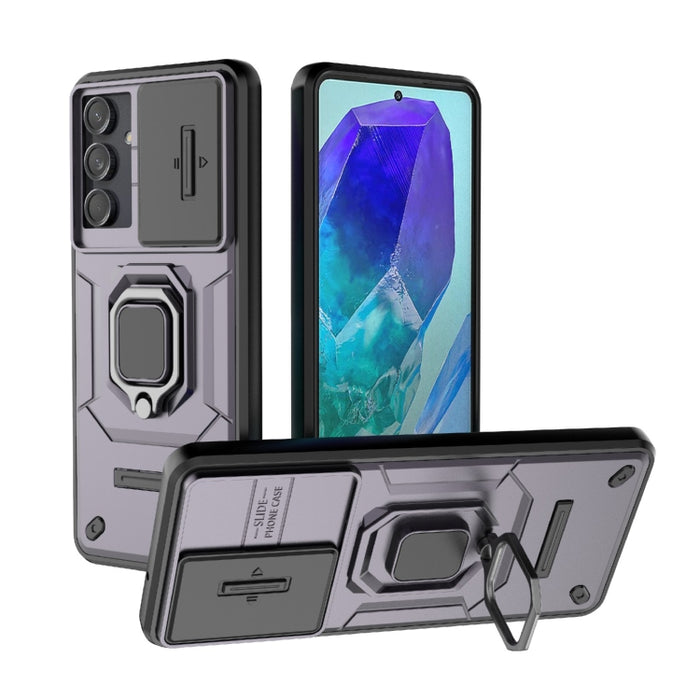Sliding Camshield TPU + PC Shockproof Phone Case with Holder