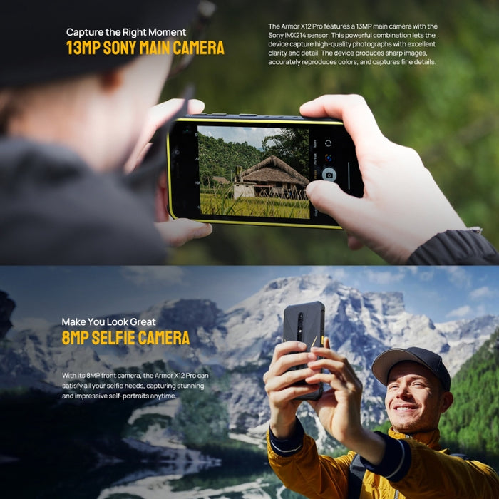Ulefone Armor X12 Pro, IP68/IP69K Rugged Phone, 5.45 inch Android 14 MediaTek Helio G36 Octa Core, Network: 4G, NFC