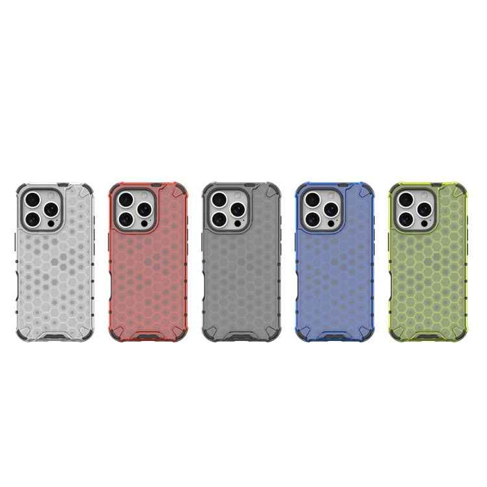 For iPhone 16 Pro Honeycomb Shockproof Phone Case(White)