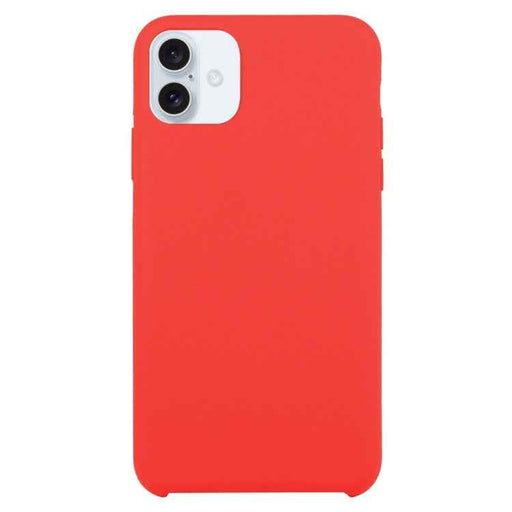 Solid Silicone Phone Case For iPhone 16 Plus(Red)