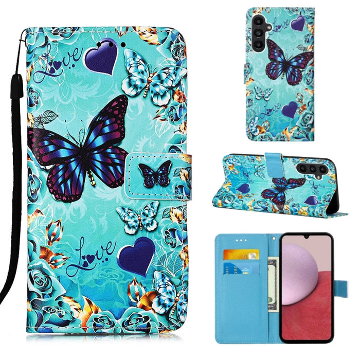 Colored Drawing Pattern Plain Weave Leather Phone Case, For Samsung Galaxy S24 Ultra 5G, For Samsung Galaxy S24+ 5G, For Samsung Galaxy S24 5G, For Samsung Galaxy A15, For Samsung Galaxy A05, For Samsung Galaxy A05s