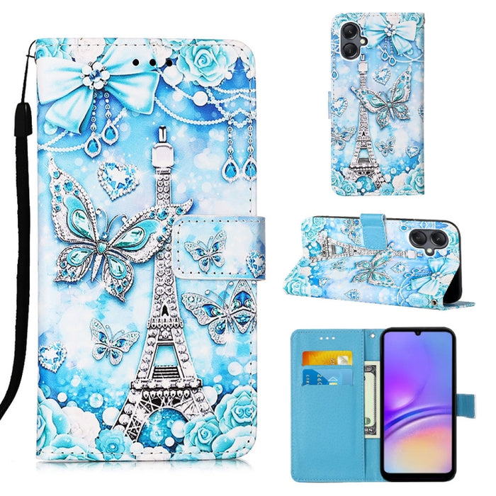 Colored Drawing Pattern Plain Weave Leather Phone Case, For Samsung Galaxy S24 Ultra 5G, For Samsung Galaxy S24+ 5G, For Samsung Galaxy S24 5G, For Samsung Galaxy A15, For Samsung Galaxy A05, For Samsung Galaxy A05s