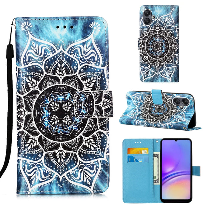 Colored Drawing Pattern Plain Weave Leather Phone Case, For Samsung Galaxy S24 Ultra 5G, For Samsung Galaxy S24+ 5G, For Samsung Galaxy S24 5G, For Samsung Galaxy A15, For Samsung Galaxy A05, For Samsung Galaxy A05s