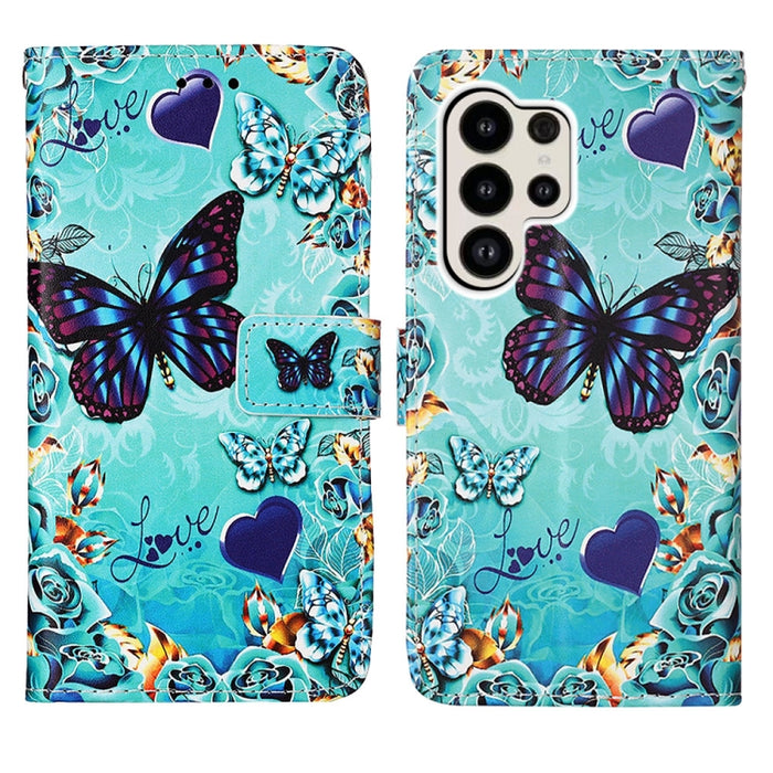 Colored Drawing Pattern Plain Weave Leather Phone Case, For Samsung Galaxy S24 Ultra 5G, For Samsung Galaxy S24+ 5G, For Samsung Galaxy S24 5G, For Samsung Galaxy A15, For Samsung Galaxy A05, For Samsung Galaxy A05s