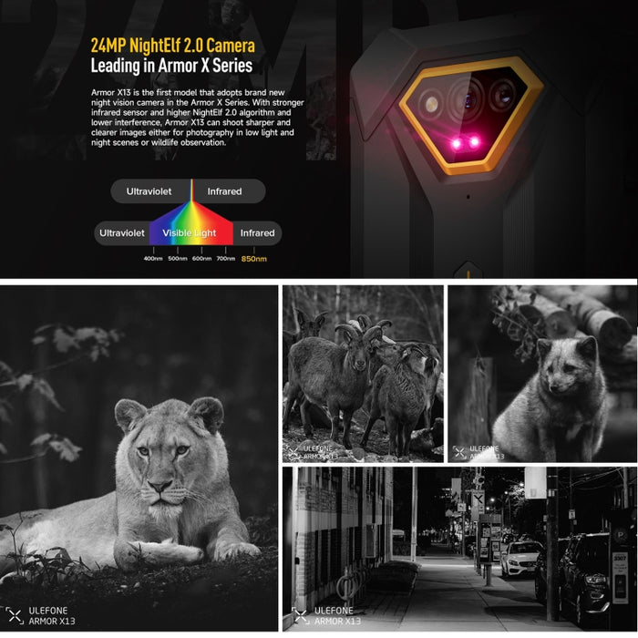 Ulefone Armor X13, IP68/IP69K Rugged Phone, 6.52 inch Android 13 MediaTek Helio G36 Octa Core, Network: 4G, NFC, OTG