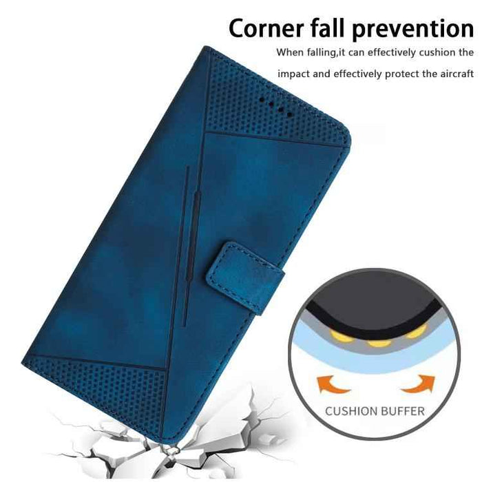 For iPhone 17 Dream Triangle Leather Phone Case with Lanyard(Blue)