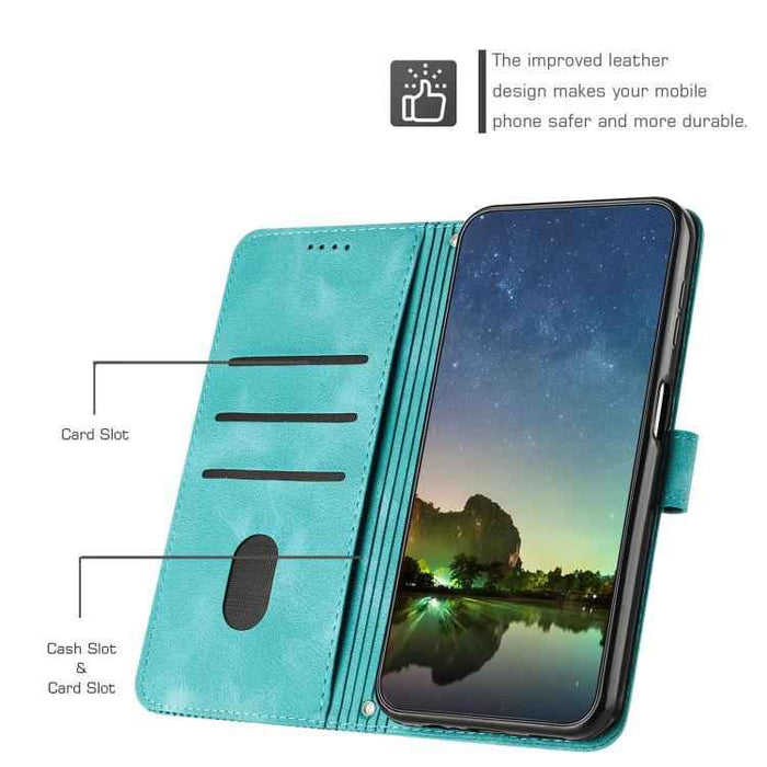 For iPhone 17 Dream Triangle Leather Phone Case with Lanyard(Green)