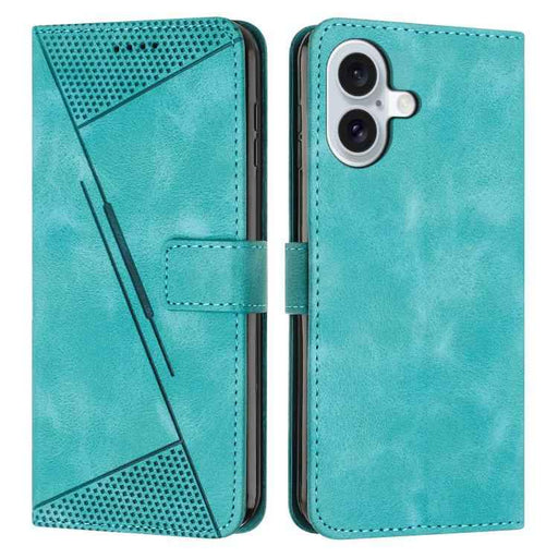 For iPhone 17 Dream Triangle Leather Phone Case with Lanyard(Green)