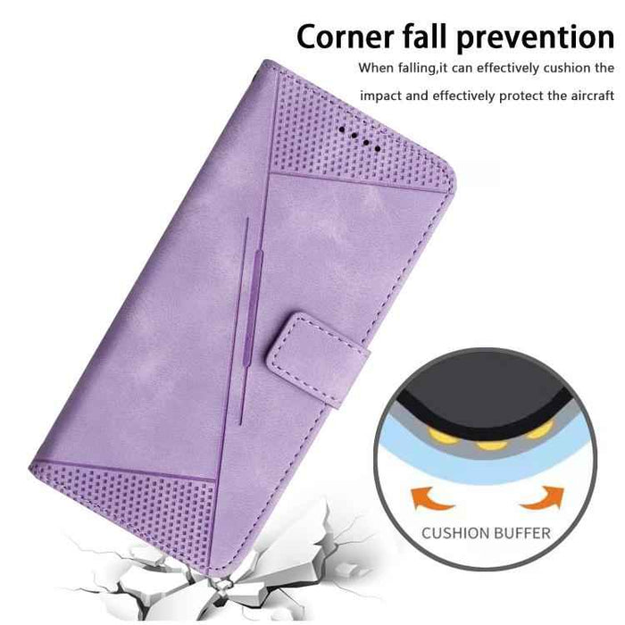 For iPhone 17 Dream Triangle Leather Phone Case with Lanyard(Purple)