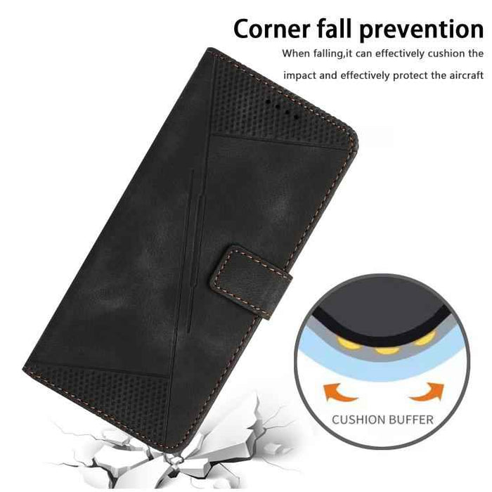 For iPhone 17 Dream Triangle Leather Phone Case with Lanyard(Black)