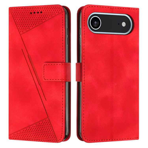 For iPhone 17 Air Dream Triangle Leather Phone Case with Lanyard(Red)