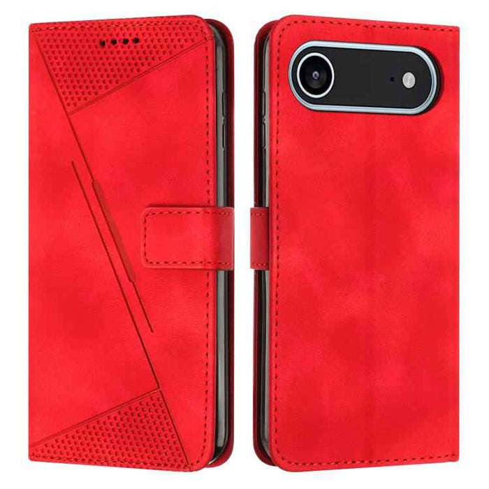 For iPhone 17 Air Dream Triangle Leather Phone Case with Lanyard(Red)