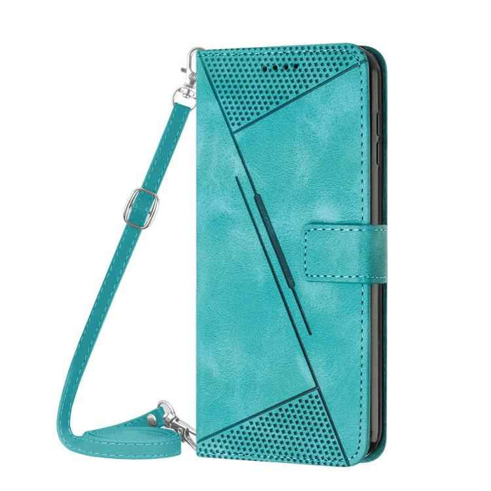 For iPhone 17 Air Dream Triangle Leather Phone Case with Lanyard(Green)